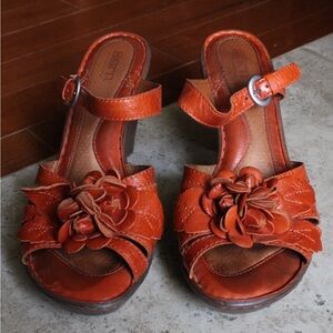Women's Born- Orange Floral Sandals